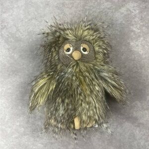 Jellycat London Orlando Owl Gray Furry Plush Stuffed Animal 10" Fuzzy Hairy